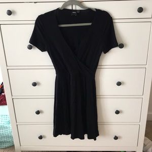 Asos black skater wrap dress